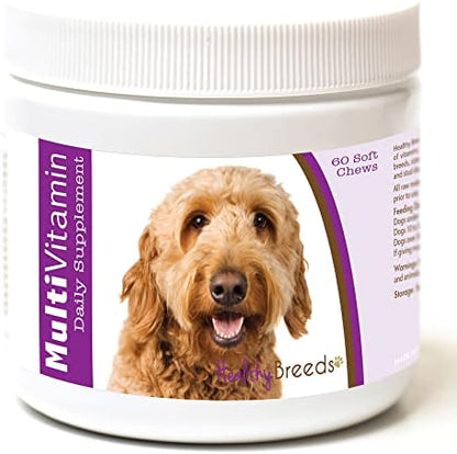 Healthy Breeds Goldendoodle Multi-Vitamin Soft Chews 60 Count, Goldendoodle, Brown