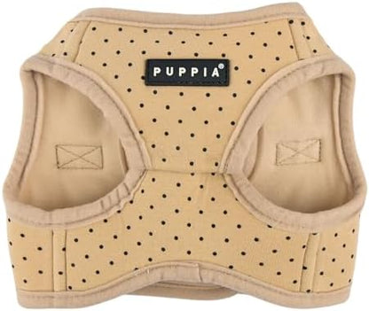 Puppia Dotty Dog Vest Harness B (Step-in) Fashionable Polka Dot Pattern Spring Summer Harness for Small Dogs, Beige, Medium