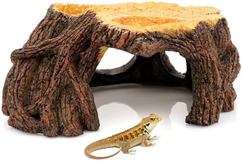 Reptile Hide Cave, Naturalistic Terrarium Décor, Safe Hideout for Ball Pythons, Bearded Dragons, Leopard Geckos