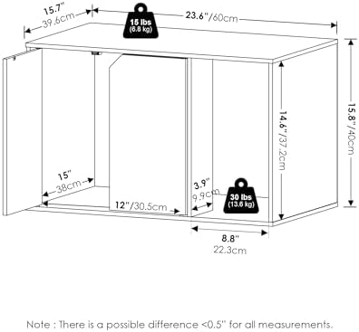 Furinno Peli Litter Box Enclosure, Small, Columbia Walnut