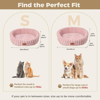 Avont Cat Bed for Indoor Cats, Fluffy Washable with Raised Rim