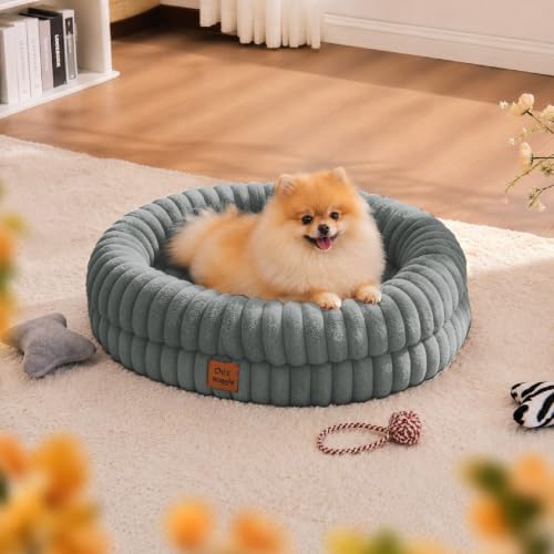 ChiXnuggle Orthopedic Dog Bed, Washable Cover, Faux Fur Bolster Pet Couch