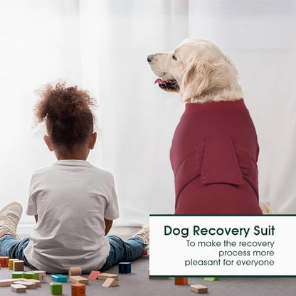 Kuoser Recovery Suit for Dogs Cats, Soft Dog Surgery Suit Female Male Spay