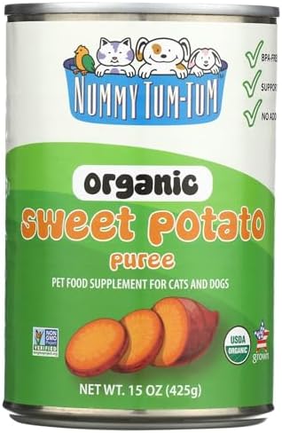 Nummy Tum Tum Organic Sweet Potato Puree For Pets, 15 Oz (Pack of 12)