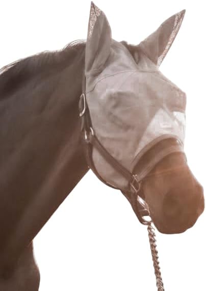 Warmblood Fly Mask with Ears, Built-in Visor, UV, Oversize