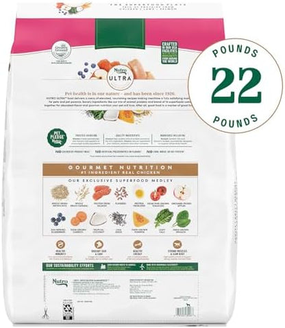 Nutro Ultra Small Breed Adult Dry Dog Food, Chicken, Lamb & Salmon, 22 lb