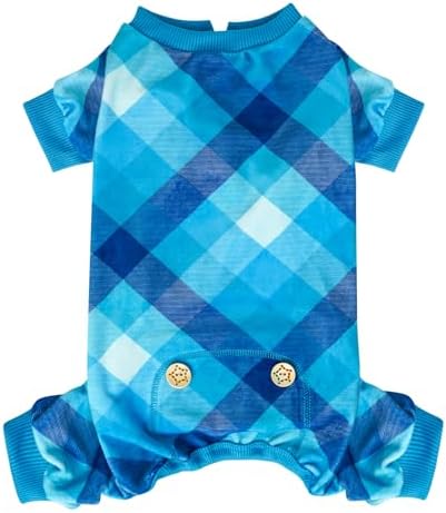 KYEESE Velvet Dog Pajamas for Small Dogs Soft Plaid Onesie Daily Wear