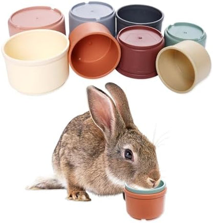 8 Pcs Stacking Cups for Rabbits, Multi-Colored Bunny Toys of Different Sizes, Nesting Cups Toys for Small Animals Hiding Food and Playing