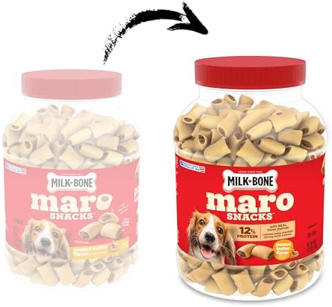 Milk-Bone MaroSnacks Peanut Butter Flavor Dog Treats, 40 oz Canister