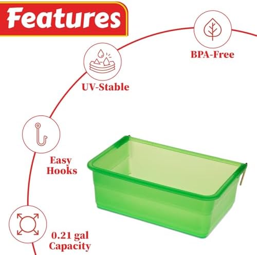 My Favorite Chicken 27oz Chicken Cage Cup – Hanging Chicken Waterer & Feeder for Chick, Duck, Quail, Parakeet – Versatile Poultry Feeder & Bird Cage Water Cups, Green