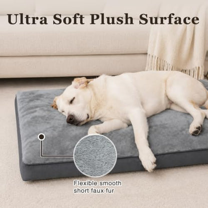 NUPIDA Waterproof Dog Bed for XXL Crate with Washable Cover, 47x29, Grey