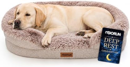 Miorun Fluffy Orthopedic Dog Beds Large Sized Dog, 48" Bolster Sofa Bed