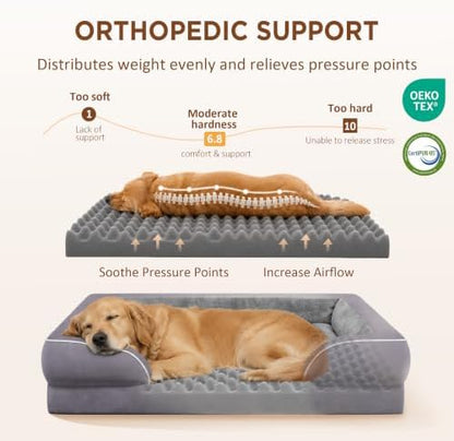 Comfort Expression Waterproof Orthopedic Dog Bed for Medium Size Dog