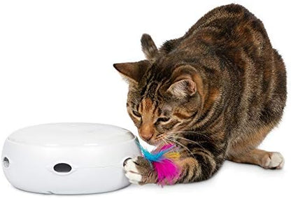 PetFusion Ambush Interactive Electronic Cat Toy Rotating Feather Teaser