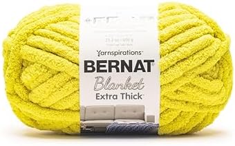 Bernat Blanket Extra Thick Chunky Yarn for Crocheting, Citronella