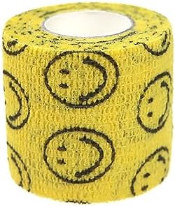 Self Adhesive Bandage Wrap Animal Cohesive Bandage Self Adherent Wrap First Aid Tape for Dogs Cats Horses Birds & Wrist Healing Ankle Sprain (2 Inch Sunshine Set 6 Rolls)