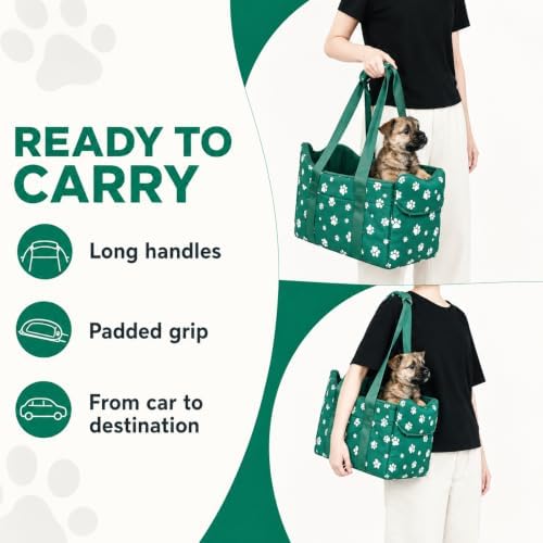 Small Dog Car Seat for Center Console, Wilderness Green