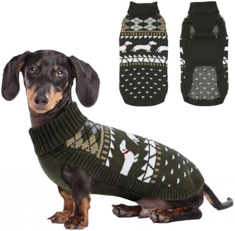 Lelepet Mini Dachshund Sweater Turtleneck Dog Sweaters for Small Dogs XS-XL