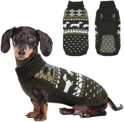 Lelepet Dachshund Sweater Turtleneck Dog Sweaters for Small Dogs (XS-XL)