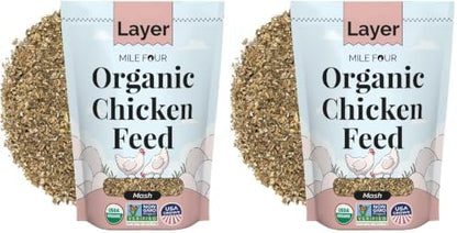 Mile Four Organic Chicken Feed, Layer Mash, Non-GMO, US Grown 2 lbs(2 Pack)