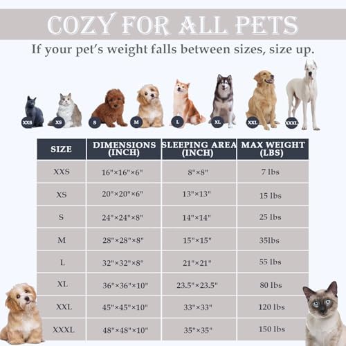 Washable Calming Dog & Cat Bed for Ultra Large Small Medium Size Pet