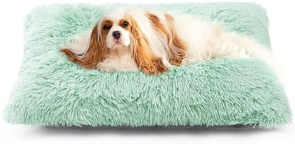 EHEYCIGA Fluffy Dog Crate Bed for Small Dogs, Plush Crate Pad, Apple Green