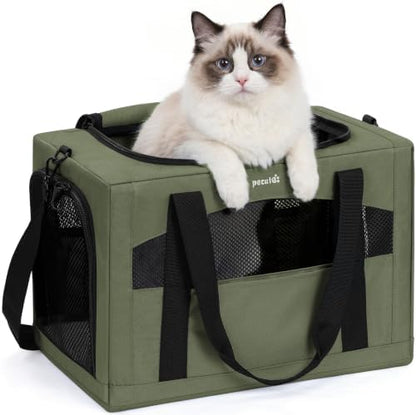 Pecute Cat Carrier Stable, Pet Carrier with Privacy Partition,Green