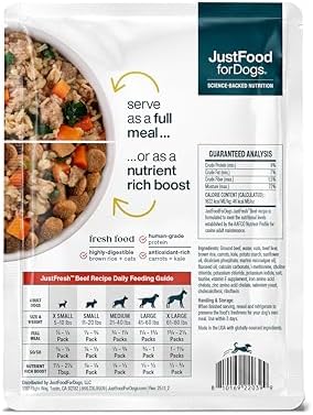 JustFoodForDogs JustFresh Fresh Wet Dog Food or Topper - Beef, 7 Pack