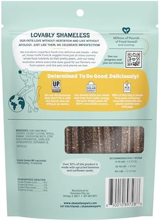 Shameless Pets Dental Treats for Dogs, Banana Bone-Anza - Healthy Dental Sticks with Hip & Joint Support for Teeth Cleaning & Fresh Breath - Chews Free from Grain, Corn & Soy
