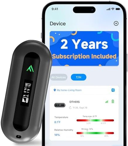 Cellular Temperature Monitor for RV Pet Safety – 4G Remote Temperature, Humidity & Power Outage Monitor for Vacation Home & Server Room | App Controlled | No WiFi | 2 Year Subscription Included