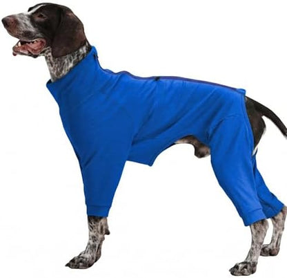 Recovery Suit for Large Dogs, Adjustable Dog Onesie, Blue, L