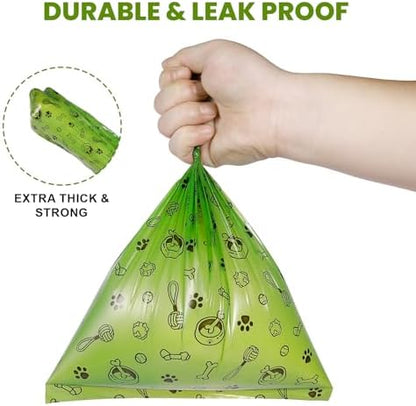 Thick Dog Poop Bags Rolls - Strong Leak Proof with 2 Dispensers 420 Count