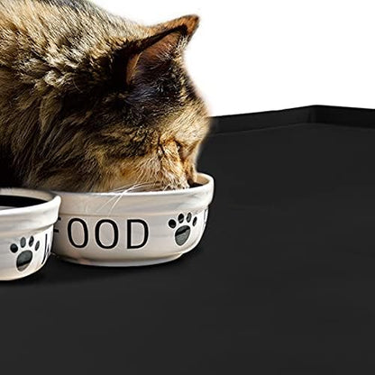 Silicone Dog Food Mat Waterproof Pet Feeding Tray for Small Medium Dogs