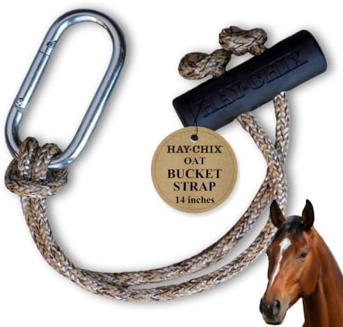 Hay Chix 14-Inch Horse Bucket Strap | Adjustable Stall Hanger, Oat