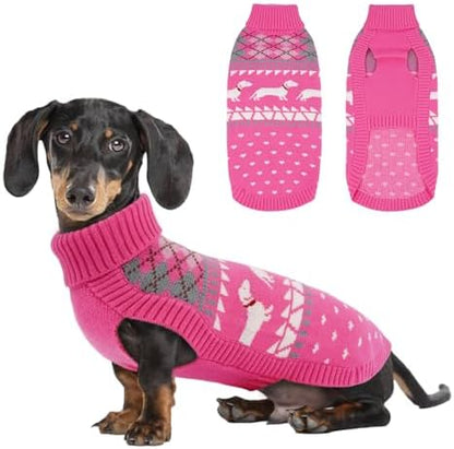 Lelepet Dachshund Sweater Turtleneck Dog Sweaters for Small Dogs (XS-XL)