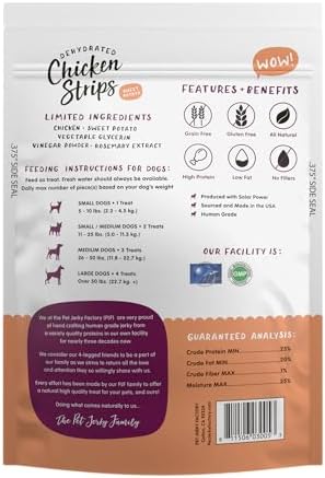 Chicken & Sweet Potato 5 oz. Dog Jerky Treat | Human Grade | High Protein