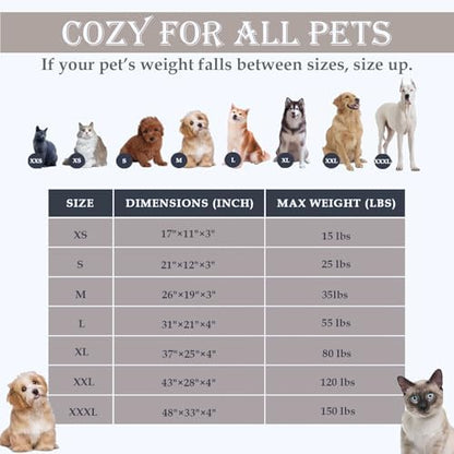 Washable Calming Dog & Cat Bed for Ultra Large Small Medium Size Pet