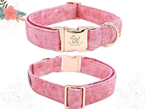 Elegant little tail Pink Girl Dog Collar for Female Dogs, Pet Collar Adjustable Dog Collars with Flower Gift for X-Large Dogs