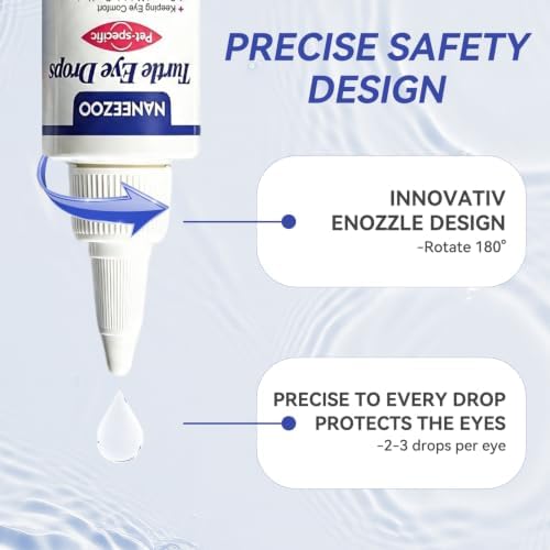 NANEEZOO Reptile Eye Drops, Eye Cleanser for Turtles, Non-Irritating Daily Eye Care Solution for Reptiles & Amphibians, Keep Reptile Eyes Clean and Comfortable, 60ML