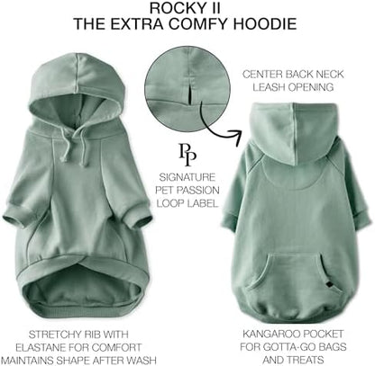 Pet Passion Rocky II Dog Hoodie, Sage, XXX-Small