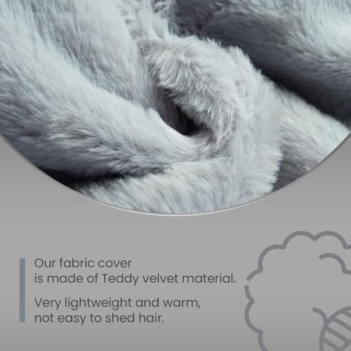 JUNSPOW Cat Bed Dog Bed Pet Sleep Hammock 16.9in x 16.9in x 9.5in, Grey+Fur