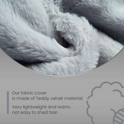 JUNSPOW Cat Bed Dog Bed Pet Sleep Hammock 16.9in x 16.9in x 9.5in, Grey+Fur