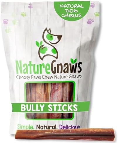 Nature Gnaws Extra Thin Bully Sticks 5-6" Rawhide Free Dog Chews, 10 Count