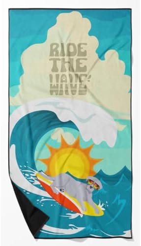 Caroline's Treasures MLM1241TWL3060 Surfer Dog Silver Fox Labrador Retriever Premium Beach Towel Oversized Towel Beach Blanket, Pool, Beach Essentials, Yoga, Premium Bath Towel, Quick Dry Plush