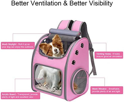 Expandable Cat Backpack Carrier, Portable Cat Backpack Up to 18 lbs