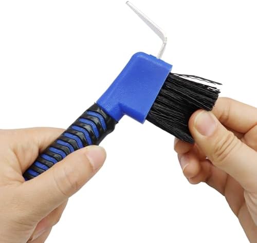 Hoof Pick Brushes, Soft Touch Rubber Handle Portable Hoofpick, Stiff Hoof Pick for Horse Care, Groomers (Blue)