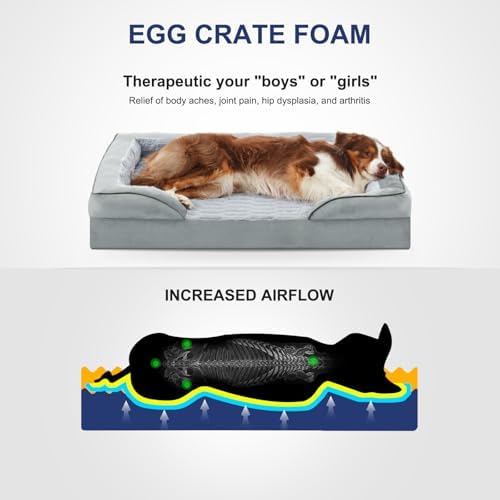 FURTIME Orthopedic Supportive Large Dog Bed, XL Waterproof Pet Bed