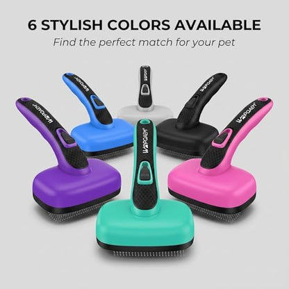 Self Cleaning Slicker Brush for Dog and Cat Shedding, Grey