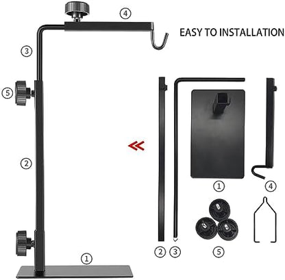 Reptile Heat Lamp Stand, Adjustable 16"- 31" H, Sturdy Metal Light Holder