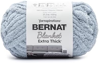 Bernat Blanket Extra Thick Chunky Yarn for Crocheting, Fog Blue